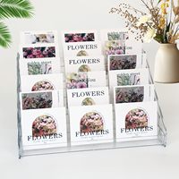 Présentoir Moderne pour Cartes avec Socle en Acrylique, Montage Facile pour Bureau, Idéal pour Cartes de Vœux, Cartes Sportives, Cartes Postales et Autocollants