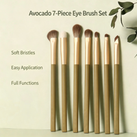 Ensemble de 7 pinceaux de maquillage pour les yeux, pinceaux synthétiques professionnels pour estomper les fards à paupières, les sourcils, le liner et le maquillage des lèvres