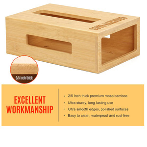 Bamboo Grocery Bag <b>Storage</b> <b>Box</b> Square Wall Mounted Punch Free Organizer for <b>Kitchen</b> Use - Product Image 3