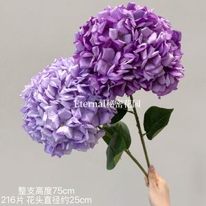Flor de Hortensia de Seda Extra Grande Secret Garden, 216 Pétalos, Hecha a Mano, Rama Individual, Decoración para Bodas - Product Image 3