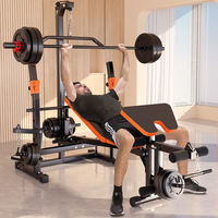 Équipement de fitness de haute qualité : Banc de musculation multifonctionnel avec barre d'haltères et rack de musculation