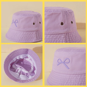 En stock Chapeau bob de pêcheur en coton lavé avec nœud en silicone, tendance, pour femme, décontracté, pour les voyages en groupe, à bord court, polyvalent, lavable - Product Image 5