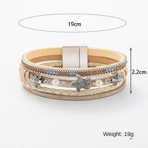 Round Leather Bracelet Seamless Laser <b>Engraved</b> Logo Braided Steel Wire Holiday Gift for Women Technical Color Retention Time - Product Image 1
