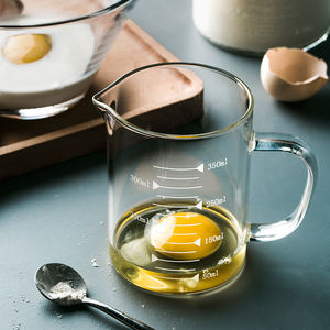 <span class=keywords><strong>Verre</strong></span> Borosilicate à grande contenance avec couvercle en bambou, tasse à mesurer, pour boisson, avec poignée - Product Image 5