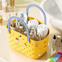 Panier de rangement pour salle de bain avec poignée - Organisateur portable multifonctionnel rectangulaire en plastique PP pour le rangement des articles de toilette en dortoir