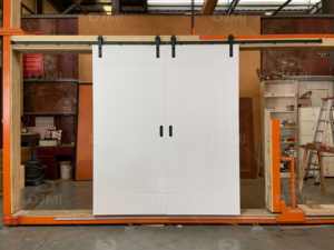 Entrada de la habitación del hogar de alta calidad de fábrica Portes De Grange Puerta interna De <span class=keywords><strong>Granero</strong></span> Doble Puerta de <span class=keywords><strong>Granero</strong></span> doble para interiores de casas - Product Image 2