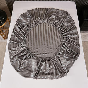 热卖缎面条纹床上用品床单套装卧室、客房、床上用品套装 - Product Image 4