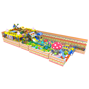 Équipement de terrain de jeu intérieur en <span class=keywords><strong>bois</strong></span> fermé robuste, thème feuilles vertes, pour enfants, centre commercial avec filet - Product Image 4