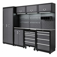 En stock, Nouveau design : Armoire de rangement combinée pour garage, robuste, avec établi métallique et poste de travail pour atelier