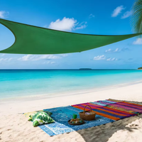 Voile d'ombrage verte anti-UV pour aire de jeux, plage, jardin, voile d'ombrage triangulaire pour terrasse