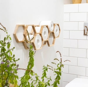 JUNJI rustica porta <span class=keywords><strong>carta</strong></span> <span class=keywords><strong>igienica</strong></span> mensola in <span class=keywords><strong>legno</strong></span> Wc Roll a parete Floating Rack per bagno a nido d'ape porta <span class=keywords><strong>carta</strong></span> in <span class=keywords><strong>legno</strong></span> - Product Image 3