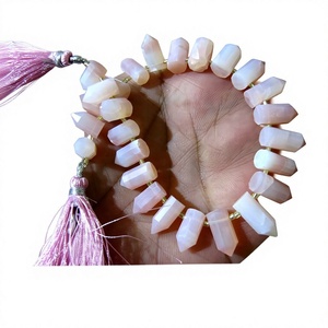 ลูกปัดโอปอลสีชมพูธรรมชาติทรงดินสอเหลี่ยมเพชรพลอย ขนาด 0.5 ถึง 1 นิ้ว ความยาว 8 นิ้ว - Product Image 1
