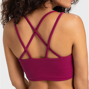 Reggiseno sportivo senza cuciture per taglie forti e senza cuciture a costine in stile Yoga con reggiseno da allenamento per palestra Top - Product Image 5