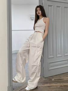 Canotta da <span class=keywords><strong>Donna</strong></span> Personalizzabile con Logo, Taglia Grande, Tinta Unita, in Tessuto di Cotone Lavorato a Maglia, Vestibilità Slim, Bianca - Product Image 2