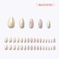 Automne Hiver Ongles Mat Appuyez sur Amande Courte Marque Privée Logo Personnalisé Marque Ongles Artificiels Gel Souple Faux Ongles