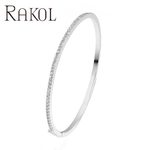 RAKOL BP2210 Price Jewelry Plated and Rose <b>Gold</b> Electroplated Single Row Handmade Zircon <b>Bracelet</b> - Product Image 6