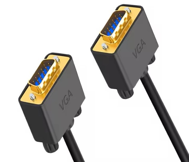 ZHENDA 15-Pin Male to Male VGA Coaxial Cable Black PVC Cover Copper Core for Computer Monitor or Projector Connection