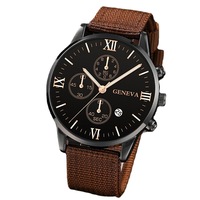 Montres Quartz de Haute Qualité Nouveau Calendrier Montre-Bracelet Coffret Cadeau Homme Toile 45mm Verre Aiguille Quartz Bracelet Montres Ensemble