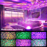 Projecteur d'ambiance 16 couleurs mini à brancher avec télécommande, effet vague océanique et aurore, lampe de douche à ondulations d'eau rotatives