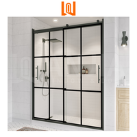 Design minimaliste Portes coulissantes en verre étanche Enceinte Salle de bain Porte de douche coulissante en verre
