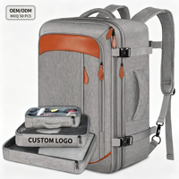 Sac à dos de voyage léger en tissu Oxford avec logo personnalisé, cubes de rangement 3 pièces, bagage cabine multi-compartiments pour affaires