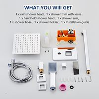 Système de douche de salle de bain Ensemble combiné de pommeau de douche pluie de 8 pouces avec valve et garniture Mélangeur de pluie de luxe Robinet de douche dissimulé argent