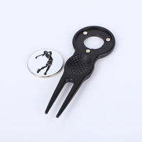 Outil de réparation de divots de golf multifonction, fourche à divots en métal, marqueur de balle magnétique, logo personnalisé, vente en gros, accessoires de golf promotionnels en vrac