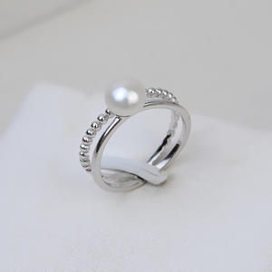 Bague en argent S925 tendance japonaise et coréenne pour femme, style vide à incrustation, avec ouverture réglable, pour bijoux DIY en perles et accessoires - Product Image 4