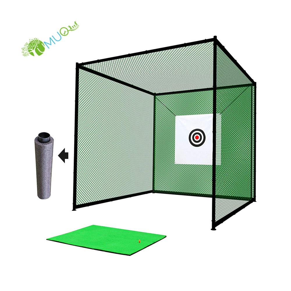 Клетка для тренировок по гольфу премиум-класса YumuQ 10x10x10 дюймов с железной рамой, ударная сетка для гольфа для тренировок на открытом воздухе