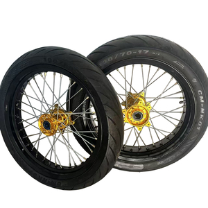 Sur-ron Siêu Bee 17 Inch Supermoto Vành Đường Phố Chuyển Đổi Bánh Xe Lắp Ráp Phía Trước & Phía Sau 17x2.5/17x3.5 Đường Lốp Tình Trạng Mới - Product Image 1