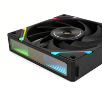 Vente directe d'usine, ventilateur de refroidissement CPU 12V DC noir 4 broches, ventilateur de refroidissement PC LED RVB arc-en-ciel pour boîtier d'ordinateur de jeu