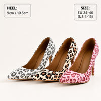 Escarpins à bout pointu imprimé léopard pour femme, talons aiguilles sexy, motif animalier, chaussures de soirée et de jazz pour femme