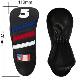 Funda Protectora para Palo de Golf Personalizada, Negra, Impermeable, con Bordado e Impresión de la Bandera de EE. UU., Forro de Cuero Premium y Felpa - Product Image 3