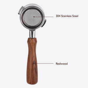Aksesori Barista Portafilter kopi baja tahan karat 58mm Portafilter tanpa dasar kopi dengan pegangan kayu cocok untuk Nuova - Product Image 4