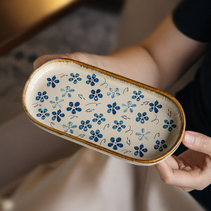 Plato de Cerámica con Estampado Floral Vintage, Vajilla de Porcelana para el Hogar <span class=keywords><strong>y</strong></span> Restaurantes, Plato de Cena Exquisito <span class=keywords><strong>y</strong></span> Hermoso para el Hogar - Product Image 6