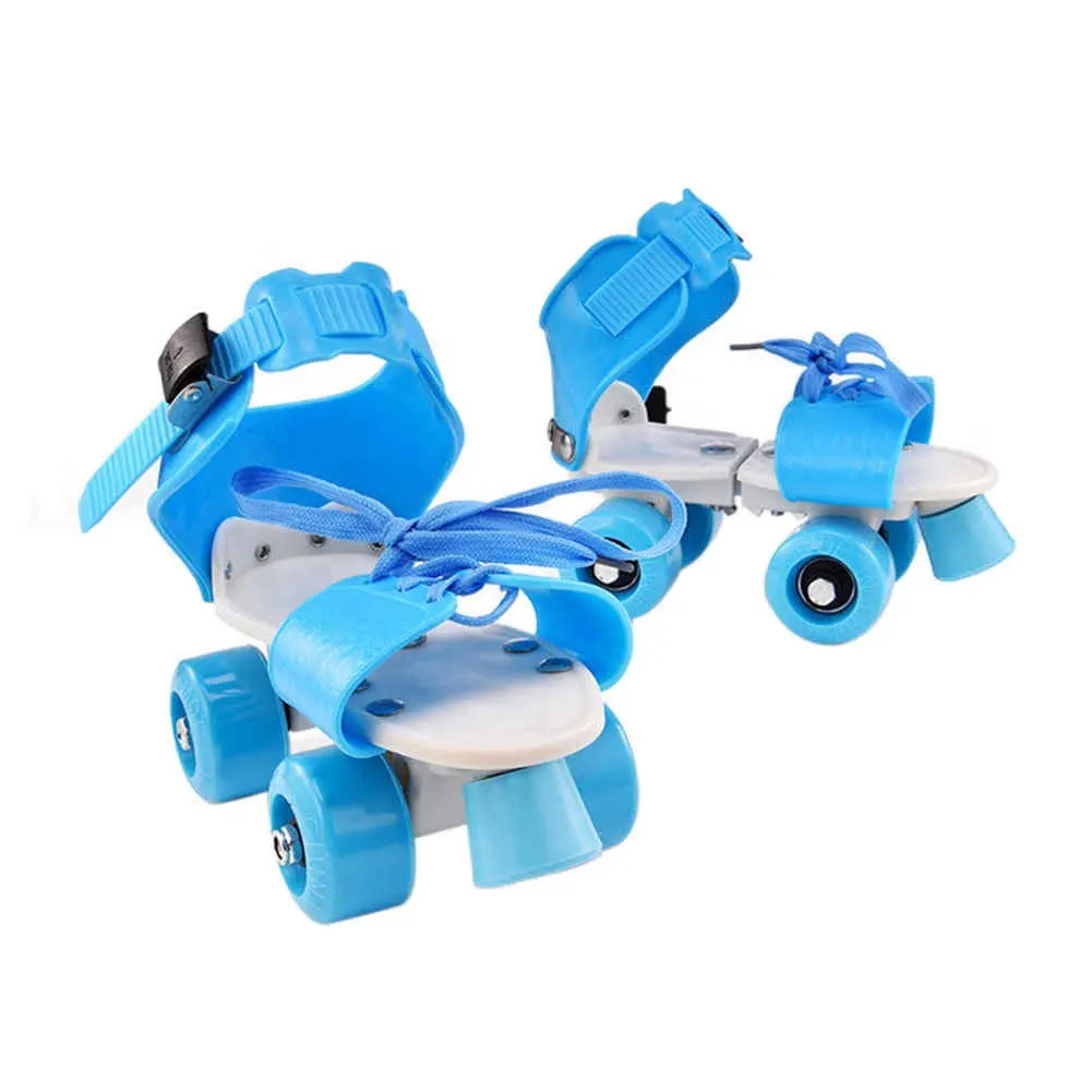 Four Wheel Roller Adjustable Non Slip Wear Resistant Fixed Portable Children Double Row Outdoor Kids Skate Shoes