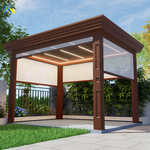 Pérgola Eléctrica Retráctil Impermeable y con Protección Solar <span class=keywords><strong>de</strong></span> Aluminio para Terraza, Jardín o Piscina Exterior - Product Image 1