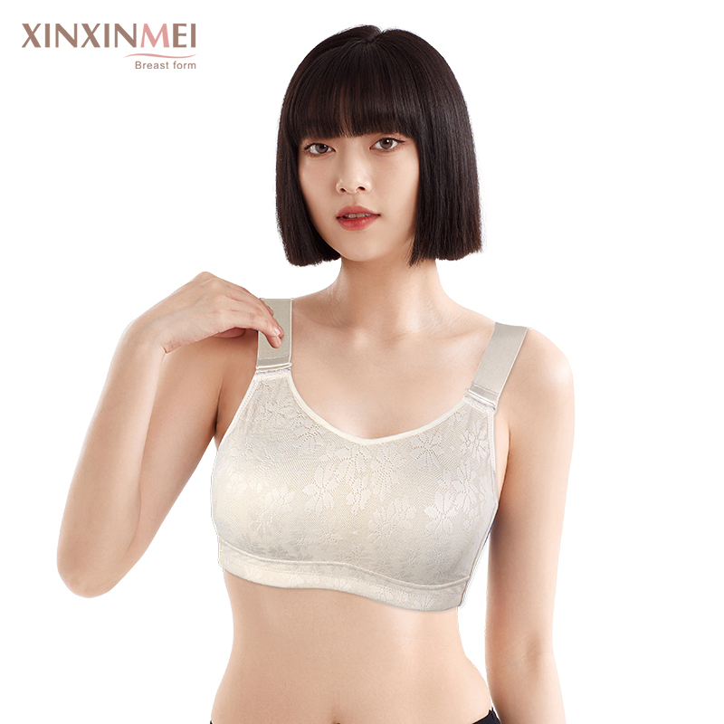 OEM/ODM Women Mastectomy Bra Breathable Breast Prosthesis Bra Without Underwire Pocket Bra For Post Surgery Cnacer
