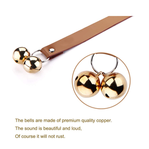 Timbres de cuero PU para perros, campanas ajustables de calidad Premium para ir al exterior, campanas de entrenamiento para Cachorros para perilla de puerta - Product Image 3