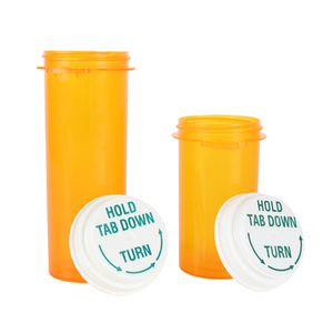 ผู้ผลิตขวดพลาสติกสีเหลืองอำพันสำหรับยาตามใบสั่งแพทย์  บรรจุภัณฑ์สำหรับร้านขายยา  ขวดป้องกันเด็กเปิดได้  ฝาปิดแบบกลับด้านได้  ขวดใส่ยาเม็ด - Product Image 3