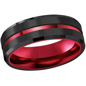 Bagues personnalisées en <span class=keywords><strong>aluminium</strong></span> vert de Cheng Jewelers, incrustation de tungstène noir plaqué 8 mm, bagues de combat vertes pour hommes - Product Image 5