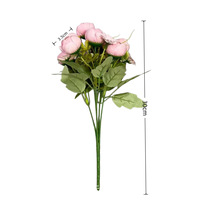 Petit bouquet de roses en tissu de soie, 5 tiges, 8 fleurs, fleurs artificielles pour la décoration de la maison, de l'hôtel, accessoires de photographie