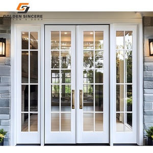Portes battantes en aluminium à rupture de pont thermique à double vitrage pour l'extérieur, patio, jardin, portes françaises personnalisées GS - Product Image 5