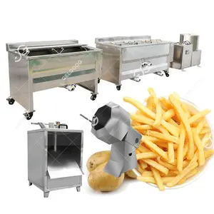 Factory Supply Kleine Schaal Semi-automatische Verse Bevroren Zoete Aardappel Chips Productielijn Frieten Maken Machine Voor Verkoop