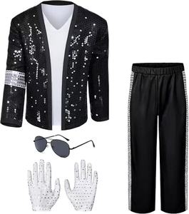 Set Costume da Ballerino per Bambini, Giacca Metallica Lucida per Ragazzi, Costume da Palcoscenico per Feste, <span class=keywords><strong>Halloween</strong></span>, Spettacoli di Canto - Product Image 3
