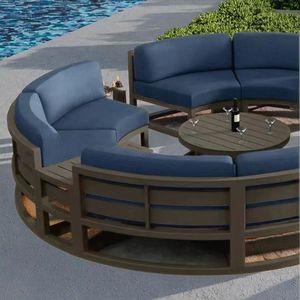 طقم خوص عصري أنيق من GaoFu ، أثاث حدائق من الألومنيوم للأماكن الخارجية ، إطار معدني من الراتان المقاوم للأشعة البنفسجية ، مقاوم للماء من الخيزران الهندي - Product Image 6