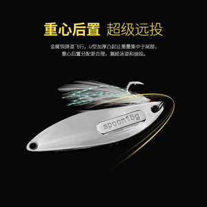 Spinner Lure Zinc Alloy Bass Fishing Freshwater Lure With Blood Groove Long Casting Bionic Leech Hook - Product Image 5