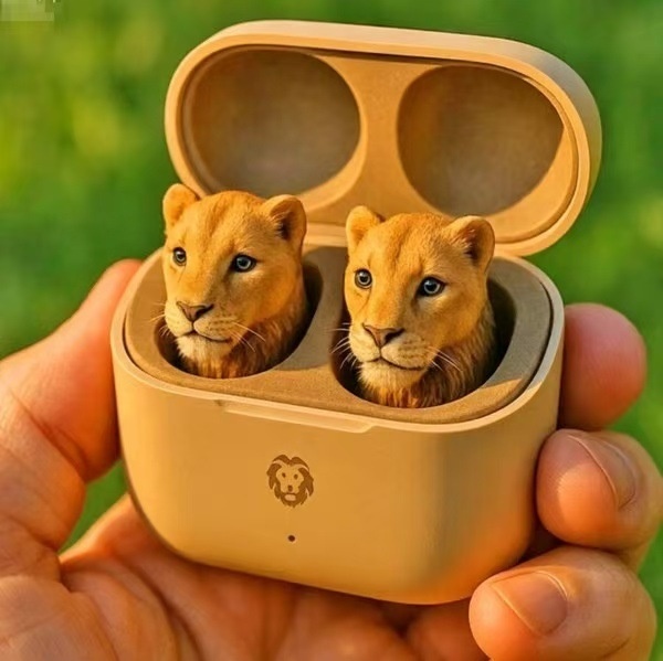 New Product Cute Animal-Shaped 3D-printed PLA Bluetooth Earbuds American Style Stereo Decorations Made in China