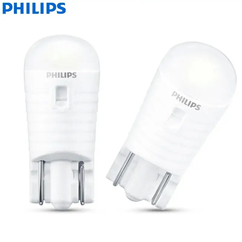 -PHILIPs Ultinon LED T10 W5W 11961ULW LED 6000Kクールブルーホワイトライトターンシグナルランプ内部電球スタイリッシュな運転、ペア