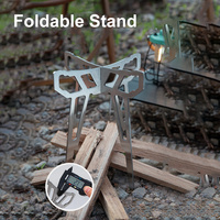 Support de barbecue multifonctionnel et pliable pour foyer de camping extérieur, ultra-léger et portable, idéal pour préparer le thé